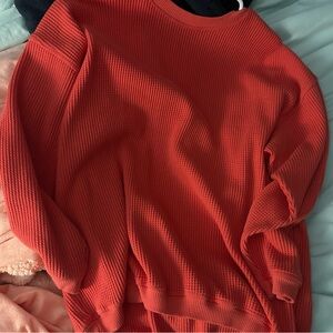 Aerie Vibrant Red Crew Neck Sweater